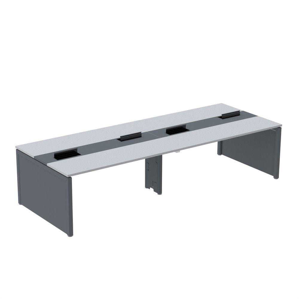 Mesa Plataforma Dupla para 4 Lugares para Coworking 130x120/4p Cinza/Grafito