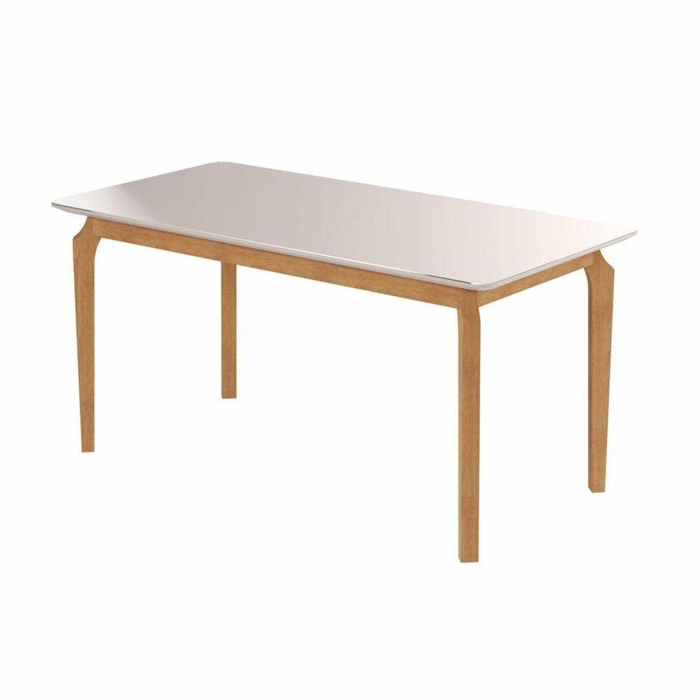 Mesa Alegra Candian 120 X 0,80 com Vidro Cinamomo Off