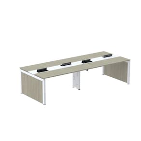 Mesa Plataforma Dupla para 4 Lugares para Coworking 160x120/4p Nogueira Casablanca/Branco