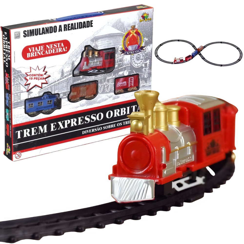 Trenzinho Expresso Orbital Locomotiva Ferrorama 19 Peças
