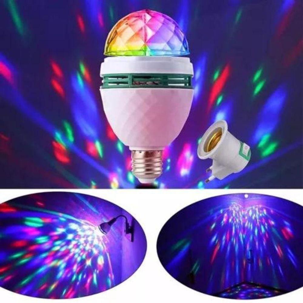 Lâmpada Led Colorida Globo Luz Balada Decorativa Giratória