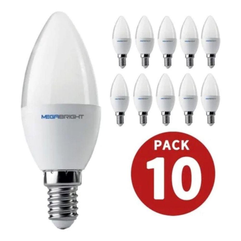 Lâmpada LED de vela 5W E14, pacote frio de 10 unidades
