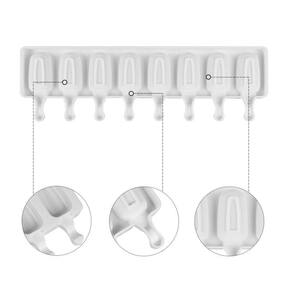 Moldes para paletes de sorvete de silicone com 8 cavidades verdes 42x12,5 cm