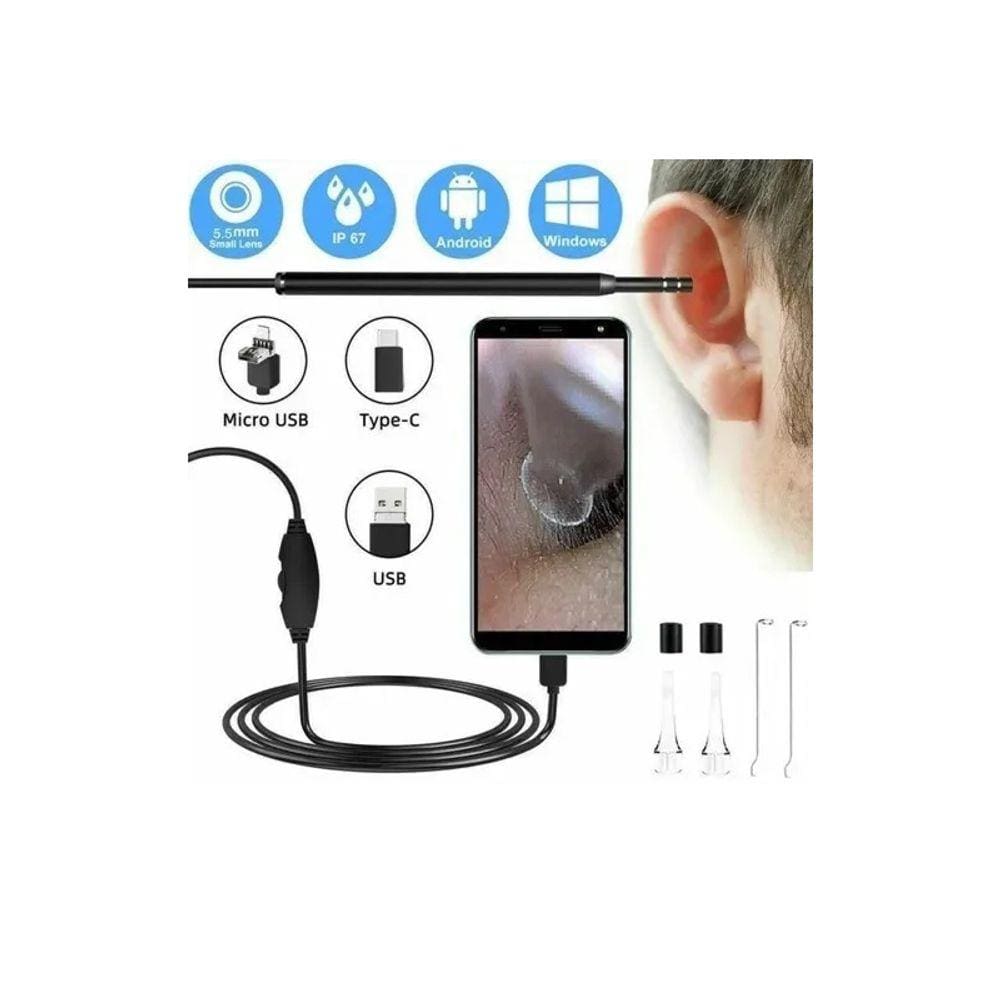 Limpador de ouvido, endoscópio, câmera HD, USB, à prova d`água, IP67