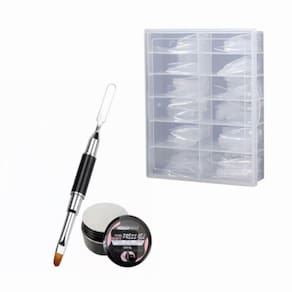 Kit de dicas de unhas e gel de prensa de cola 120 unidades mais pincel UV/LED