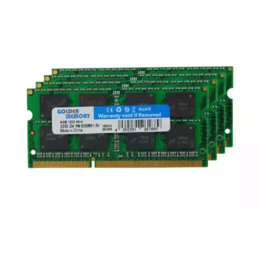 Memória RAM dourada de 8 GB DDR3 SO-DIMM 1600 MHz