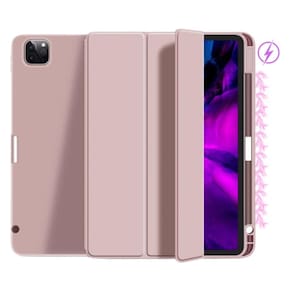 Capa para Pro 11 M2 de 4ª geração com compartimento para lápis, cor rosa