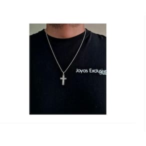 Pingente Cross Turbillon Silver Italian 925 com corrente de 60 cm