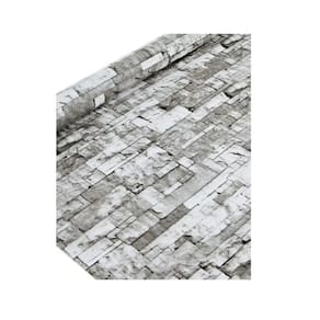 Rolo de papel de parede autoadesivo de 10 m x 60 cm de pedra cinza