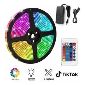 Tiras de fita LED 5m 300 RGB multicoloridas com controle remoto x2