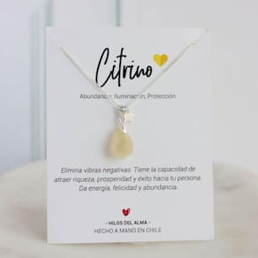 Colar de prata 925 com pedra l citrina para mulheres