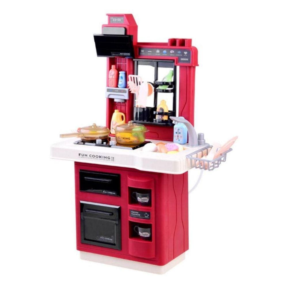 Brinquedo de cozinha com luzes, sons e acessórios de 65 cm para crianças