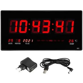 Relógio de parede digital LED com sensor de temperatura