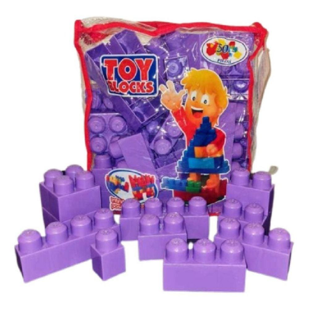 Mega Blocks Chilean Fab Armable Blocks 50 peças roxas