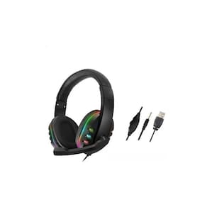 Fone de ouvido Gamer com microfone USB LED Light para PS4 Xbox On