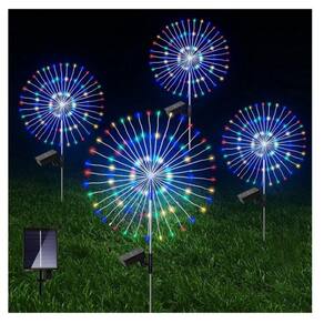 Pacote de 2 luzes de fadas micro LED movidas a energia solar para o Natal