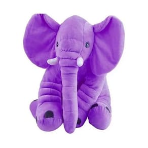 Almofada de pelúcia em forma de elefante roxo 50x20cm