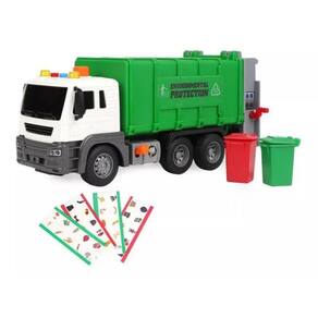 Friction Garbage Truck Power Car com luz e som para crianças