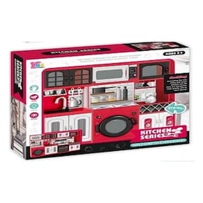 Conjunto de brinquedos de cozinha para bonecas com 3 módulos e acessórios