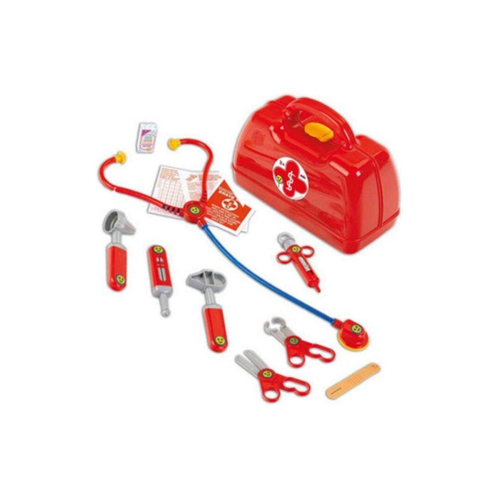 Maleta de plástico Toy Set Doctor com estetoscópio, Hammer & Mo