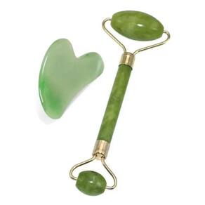 Roller massageador facial e pedra de jade 100% l Xiuyan Jade
