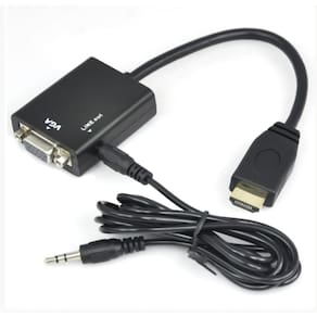Adaptador HDMI para VGA com som de alta qualidade de 25 cm -