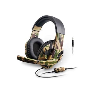 Fones de ouvido para jogadores com camuflagem de microfone para PS4 e Xbox PC
