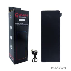Mouse Pad Gamer RGB Light 80x30cm Neoprene Nylon Preto