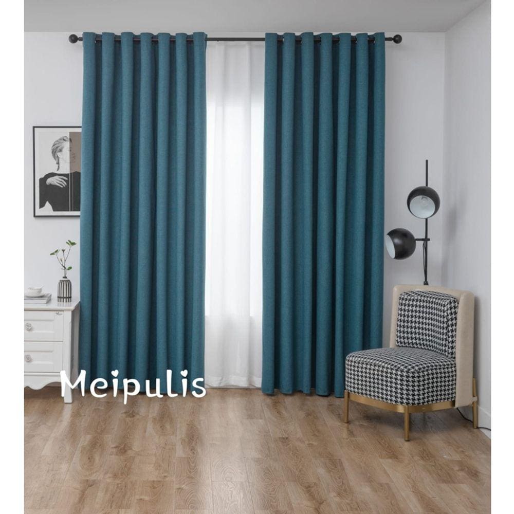 Conjunto de cortinas Blackout, cortinas Tuquesa de 2 cores, 230 cm x 140 cm