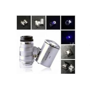 Microscópio de bolso LEDUV Light, ampliação de 60X