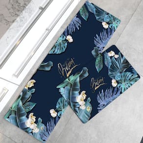 Conjunto de 2 tapetes de cozinha antiderrapantes Botanic Theme 120x40cm e 60x4