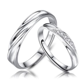 Anel ajustável para casais Love Illusions em prata 925