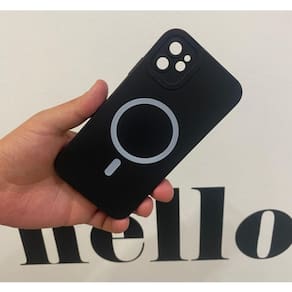 Capa de silicone Magsafe à prova de choque para 12 preta