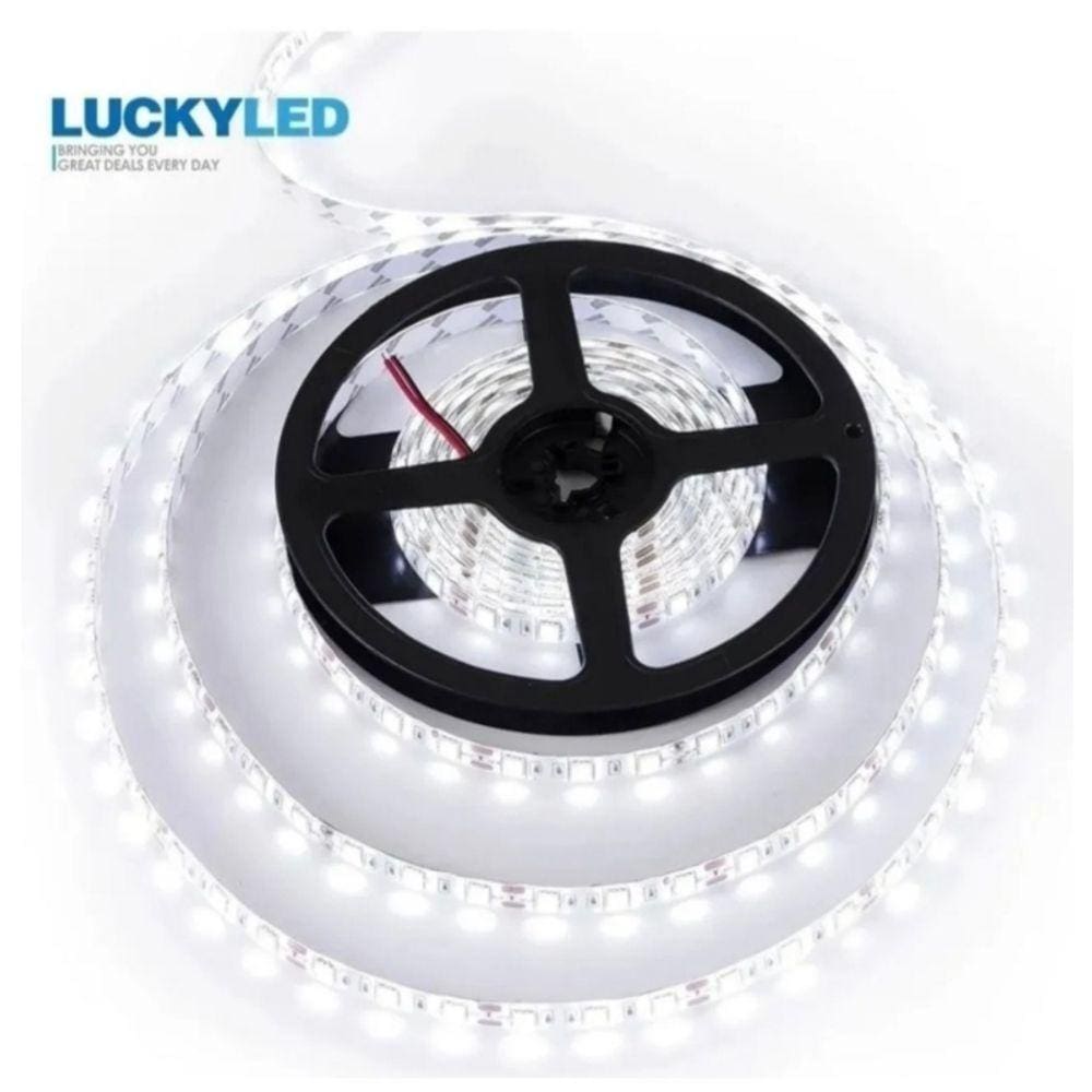 Fita de luz LED 12V branca fria 5m com adaptador + 220V