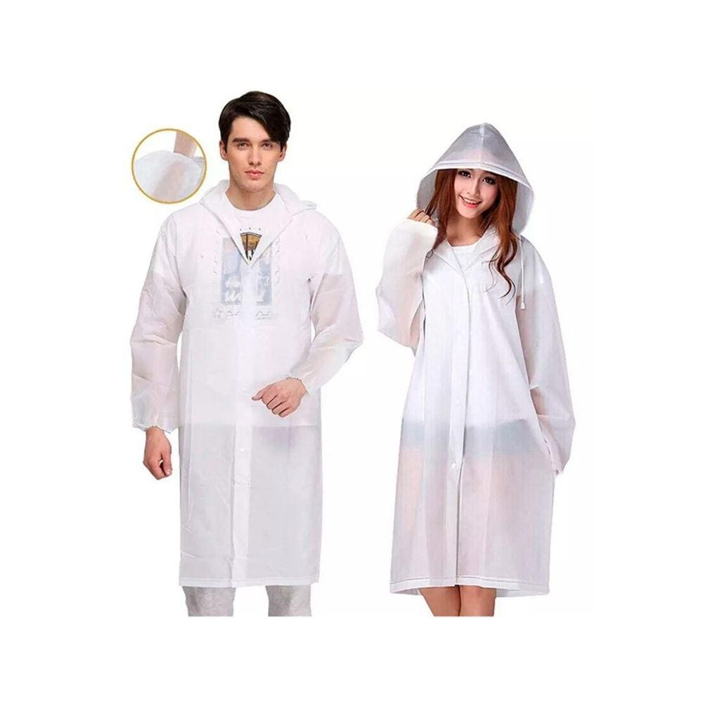 Conjunto de 2 ponchos impermeáveis para uso externo, capa de chuva branca