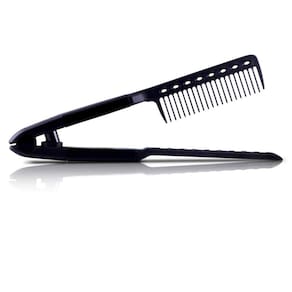 Pente de alisamento de cabelo ABS anties em forma de V 25cm