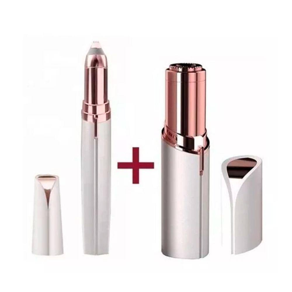 Conjunto de depiladora facial e sobrancelha recarregável por USB