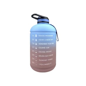 Garrafa de água azul de 3,7 L sem BPA com frases motivacionais