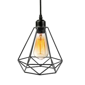 Luminária pendente vintage de metal tipo diamante 20,7 x 19,8 cm