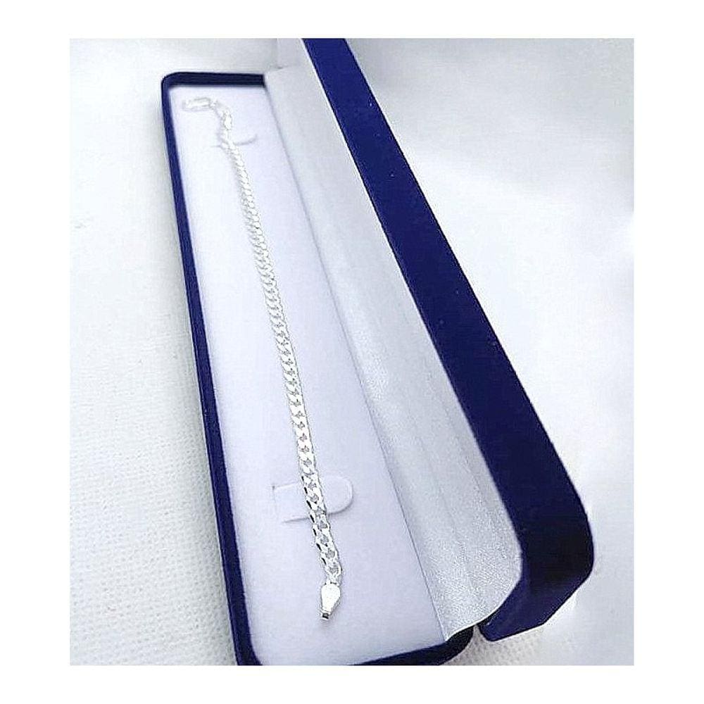 Pulseira masculina Grumet em prata esterlina 925 com 20 cm de comprimento