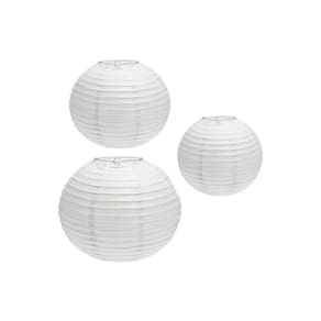 Abajur de papel de 30 cm de diâmetro branco