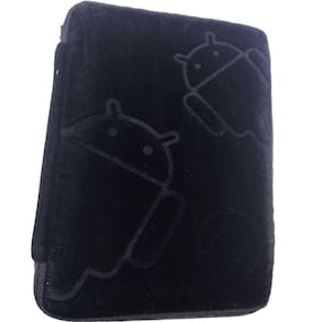 Capa para tablet com exterior de flanela acolchoada preta de 7 polegadas