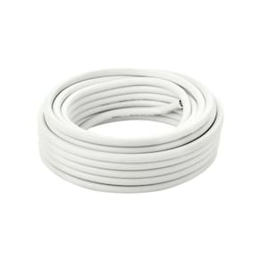 Cabo coaxial RG6 15m branco com conectores para TV ou câmera