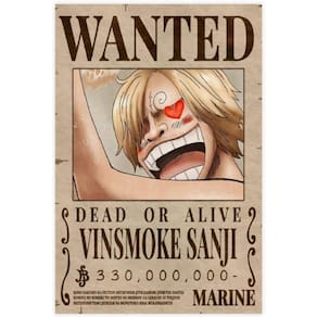 Pôster One Piece Reward Wanted Sanji 28x42cm
