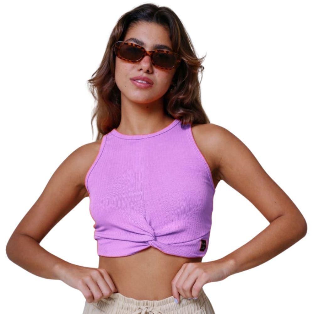 Cropped Regata Com Torção Riu Kiu Lilás 10635