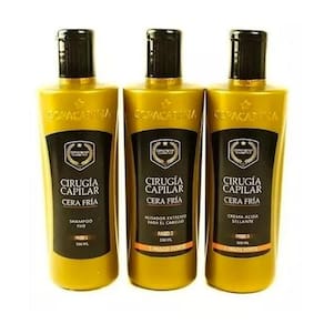 Kit de cirurgia capilar Cold Wax 500mL em 3 etapas para cabelos rebeldes