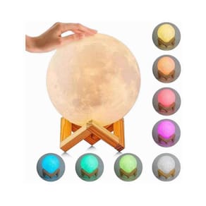 Lâmpada lunar, controle de toque, luz LED com controle remoto de 18 cm