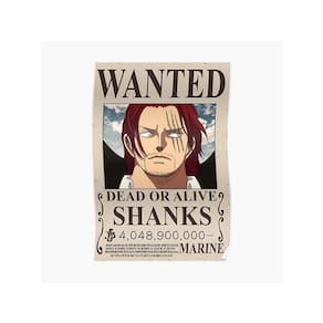 Pôster One Piece Reward Wanted Shanks 28x42cm