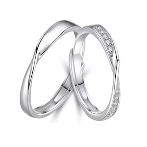 Anel ajustável para casais Love Illusion 925 em prata