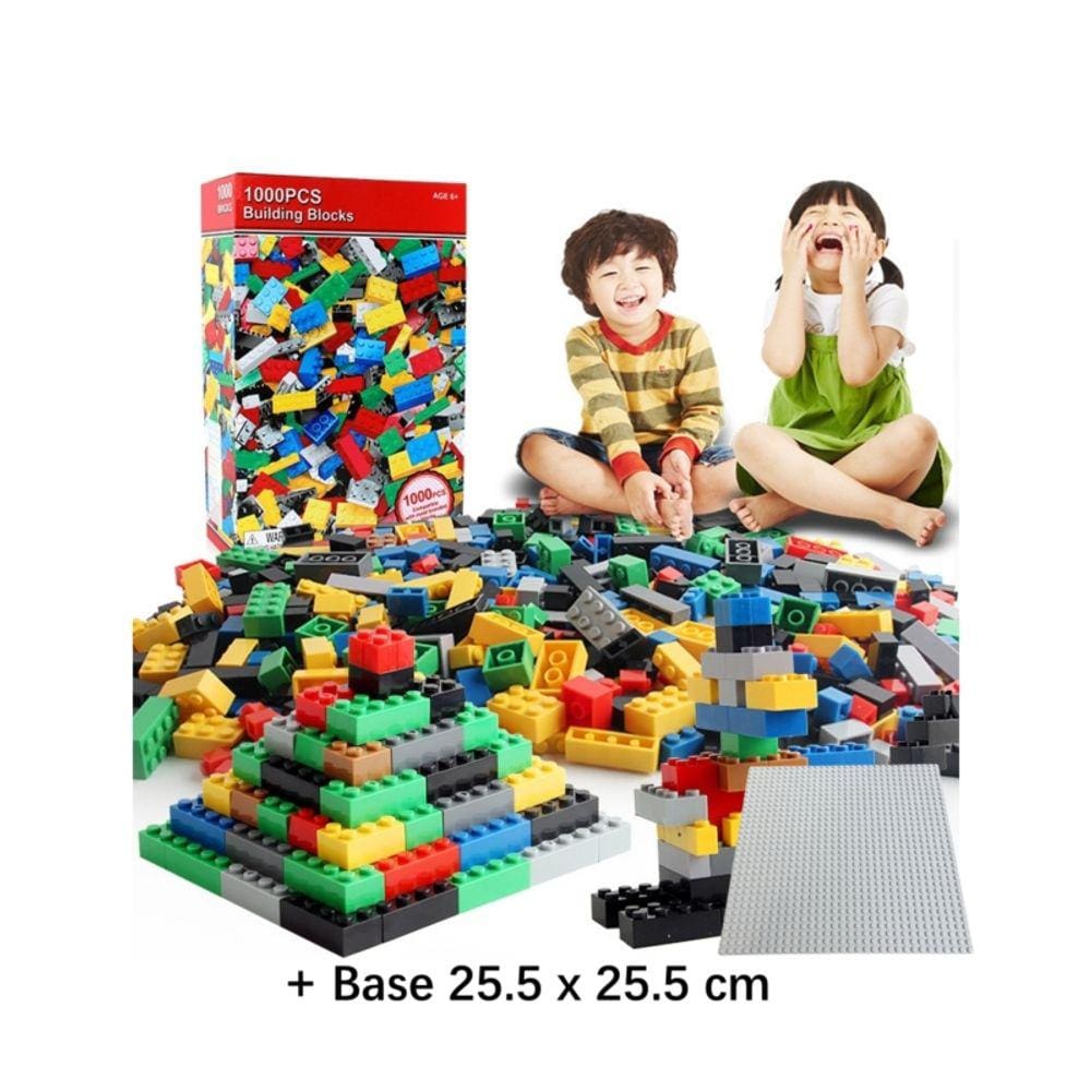 Jogo de construção de blocos de construção 1000 peças + base